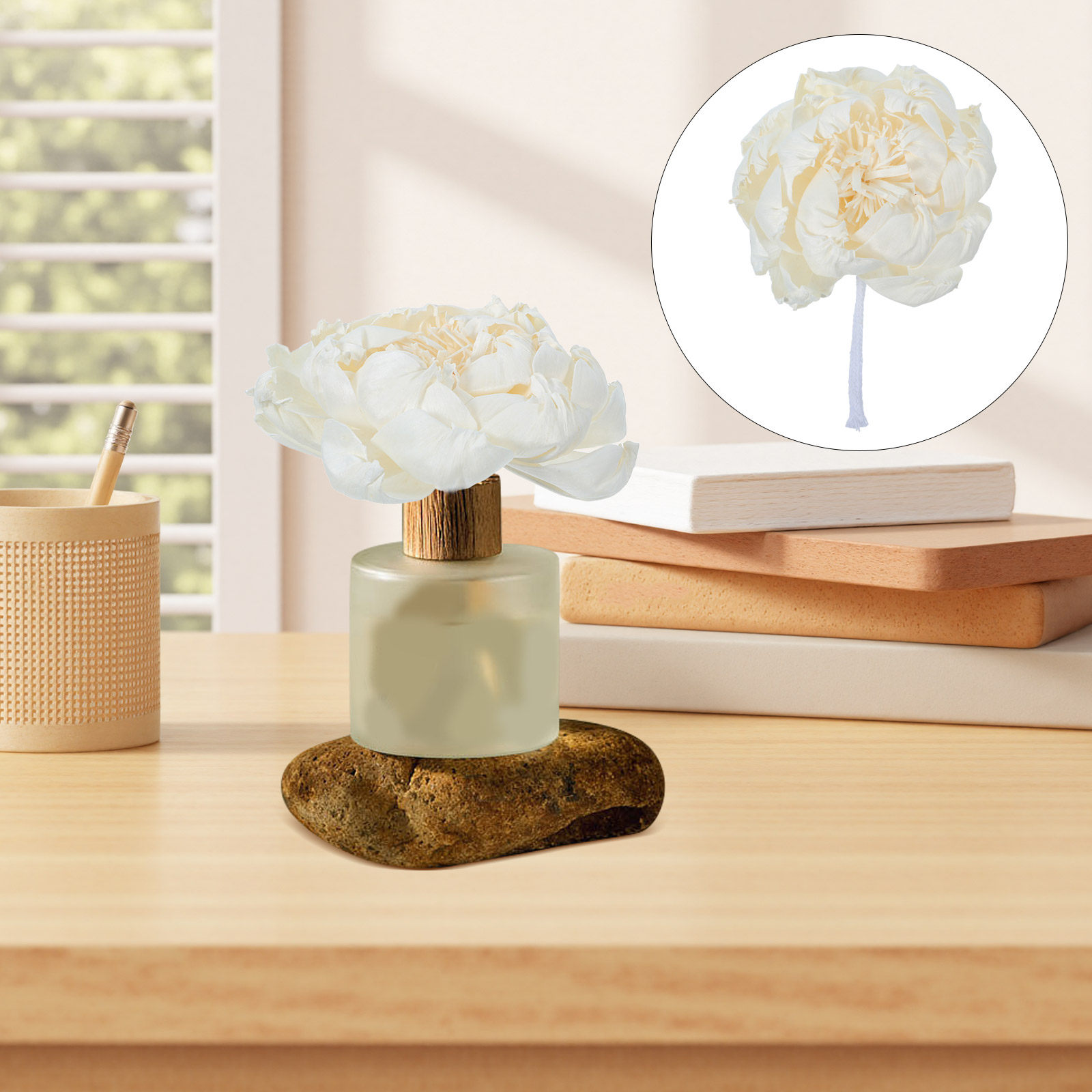 Home Fragrance Diffuser Oil - Şakayık Başlı Koku Difüzörü 12Cm Yapay