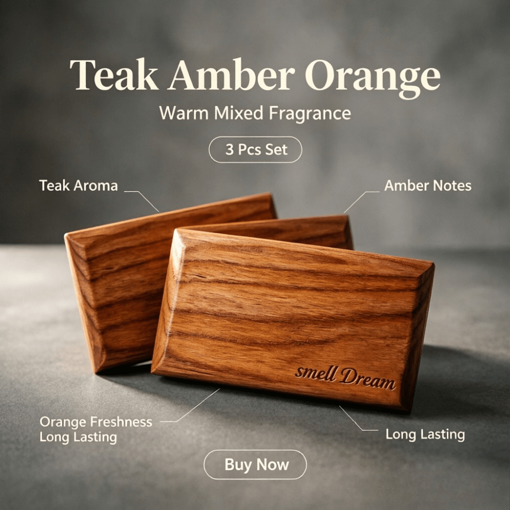 Home Fragrance Elements - Araba Kokusu Tik Ağacı Amber Portakal